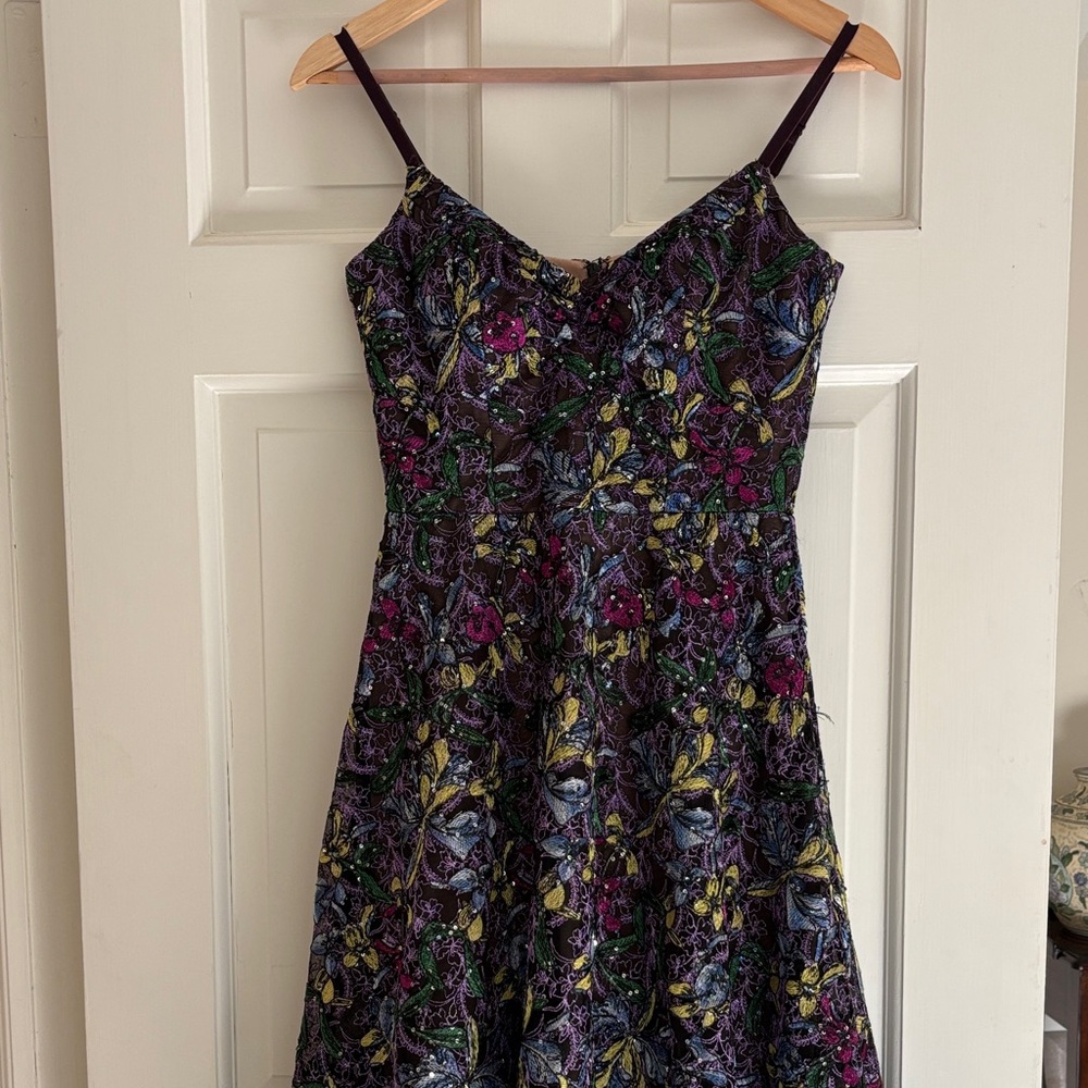 Dress the Population Multicolor Floral Midi Dress